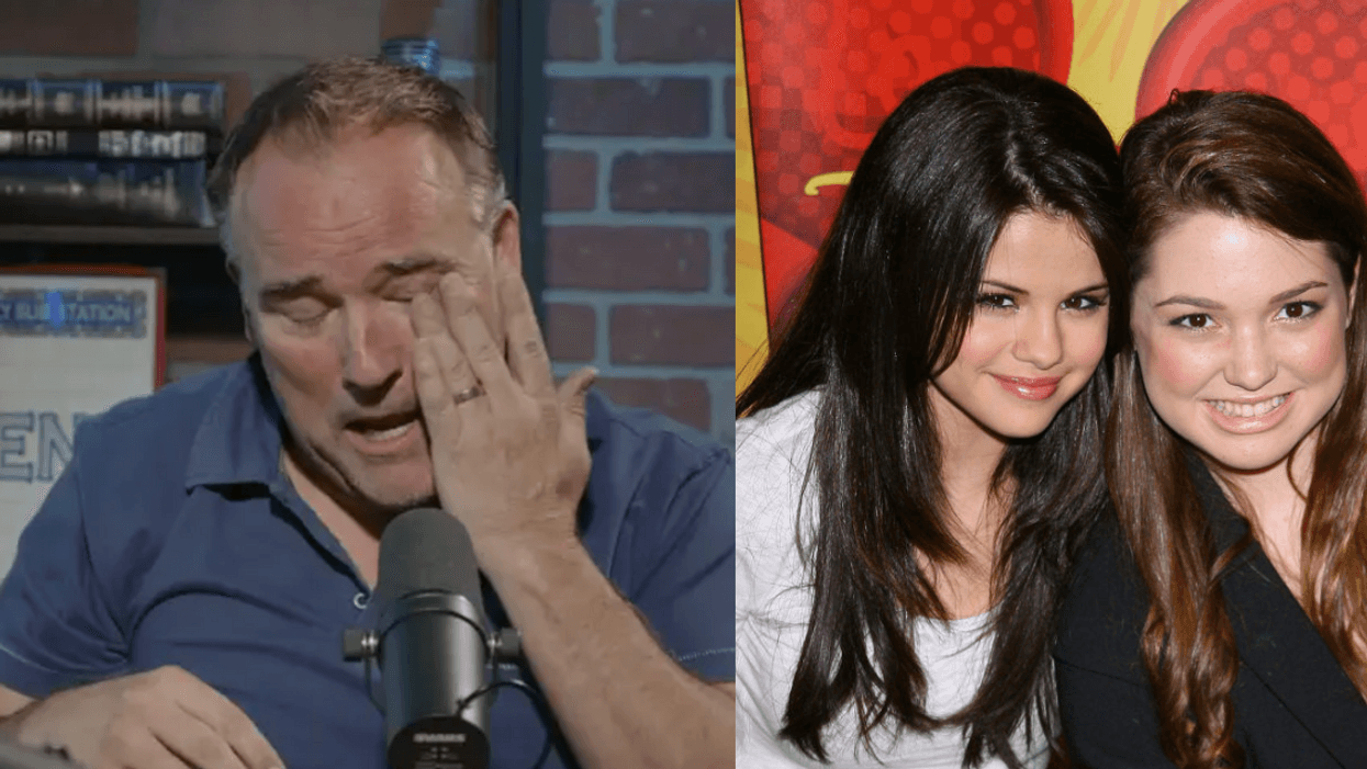 YouTube screenshot of David DeLuise; Selena Gomez and Jennifer Stone