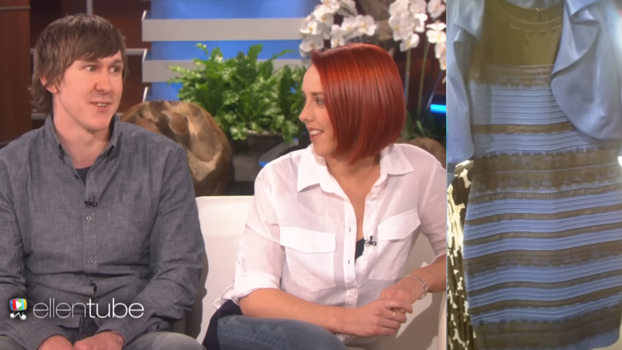 YouTube screenshot of Keir and Grace Johnston; the viral dress