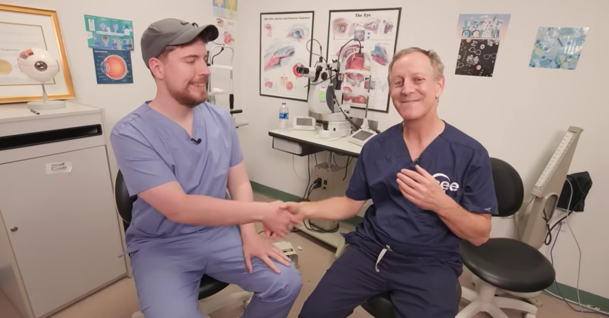 YouTube screenshot of MrBeast and surgeon