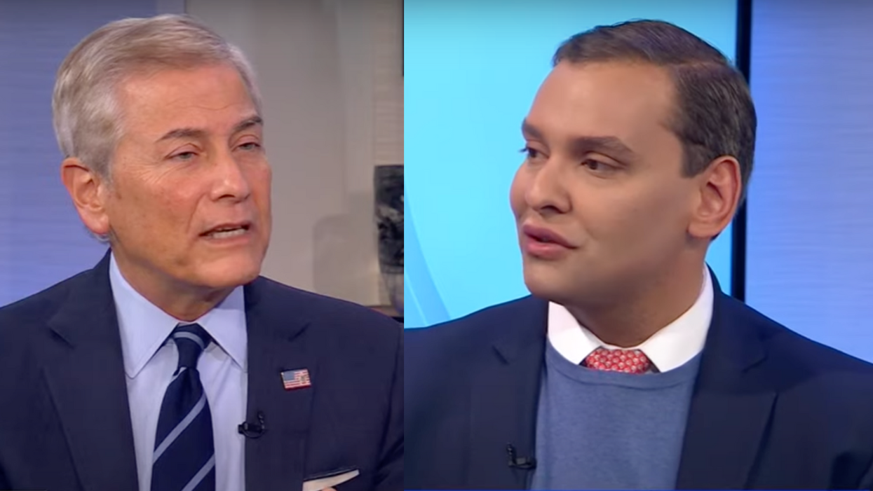 YouTube screenshot of Robert Zimmerman; YouTube screenshot of George Santos