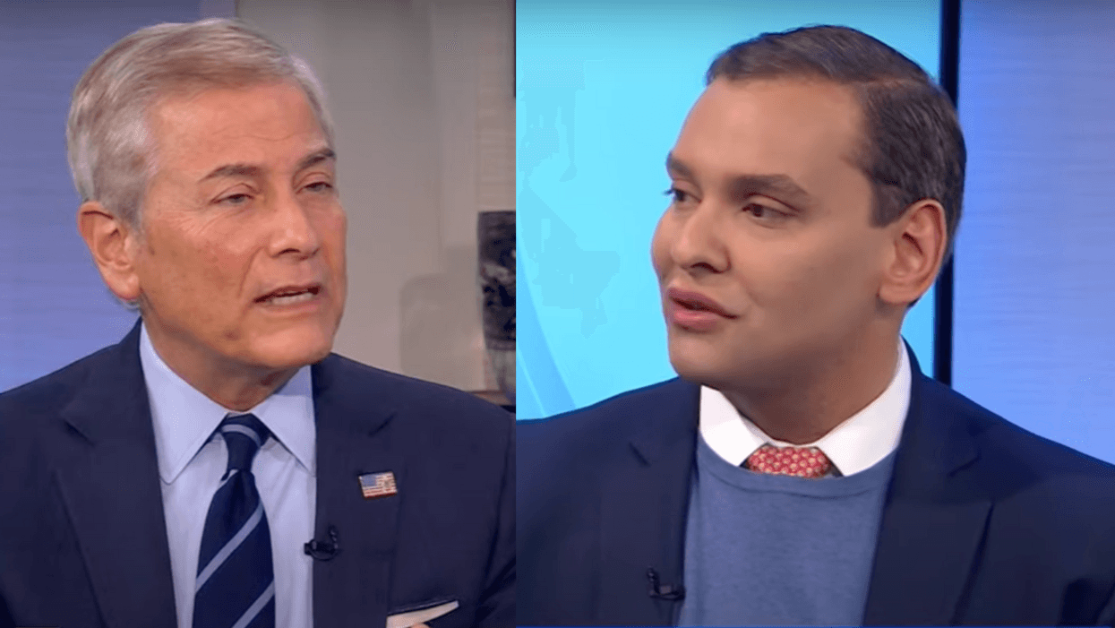 YouTube screenshot of Robert Zimmerman; YouTube screenshot of George Santos