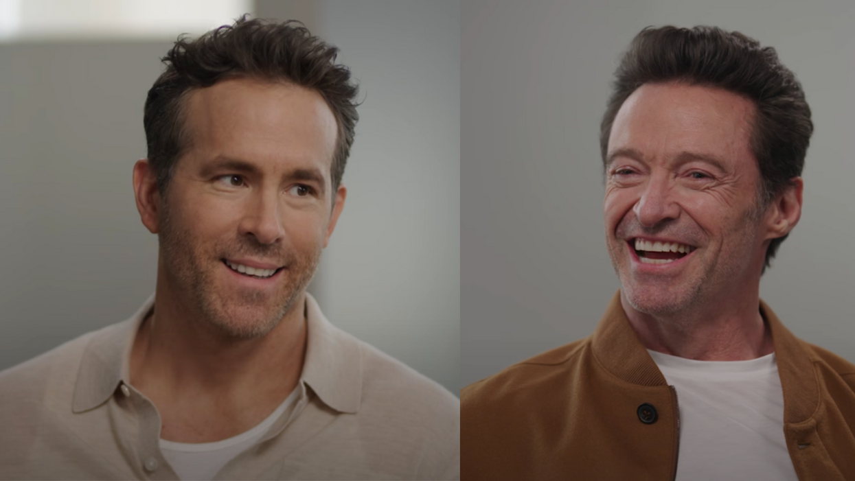 YouTube screenshot of Ryan Reynolds: YouTube screenshot of Hugh Jackman