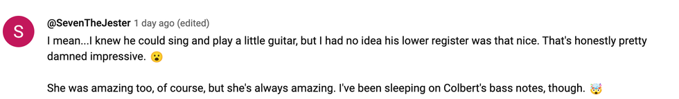 YouTube screenshot of @SevenTheJester's post