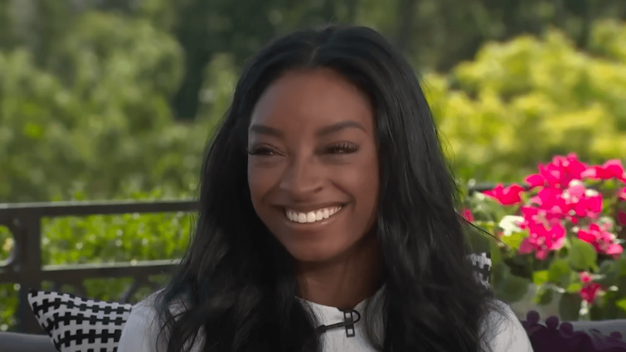 YouTube screenshot of Simone Biles from interview