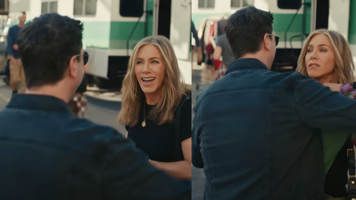 YouTube screenshots of David Schwimmer and Jennifer Aniston