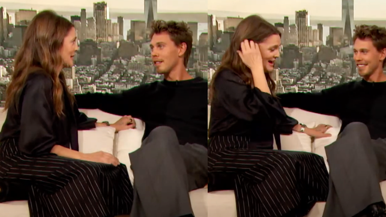 YouTube screenshots of Drew Barrymore and Austin Butler