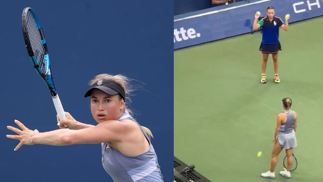 Yulia Putintseva; screenshot from viral video of Putintseva and US Open ball girl