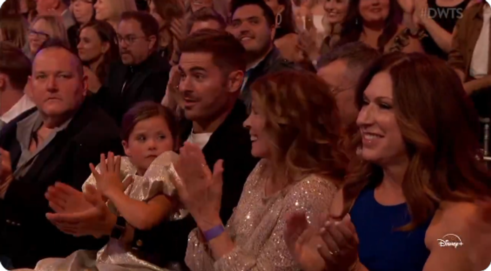Zac Efron with his mom and sister
