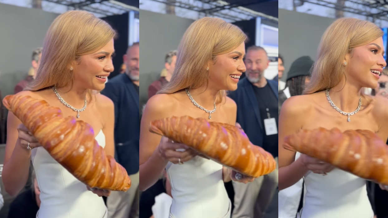 Zendaya with giant croissant