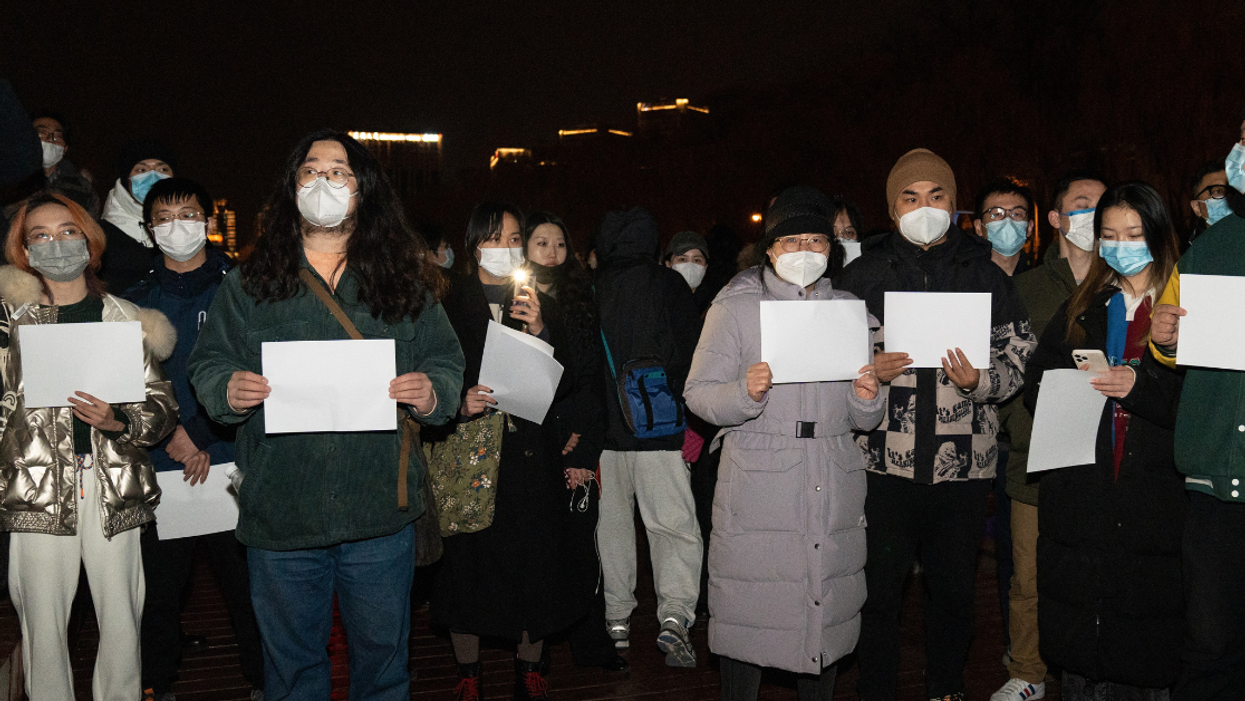 Zero-COVID policy protesters in Beijing, China