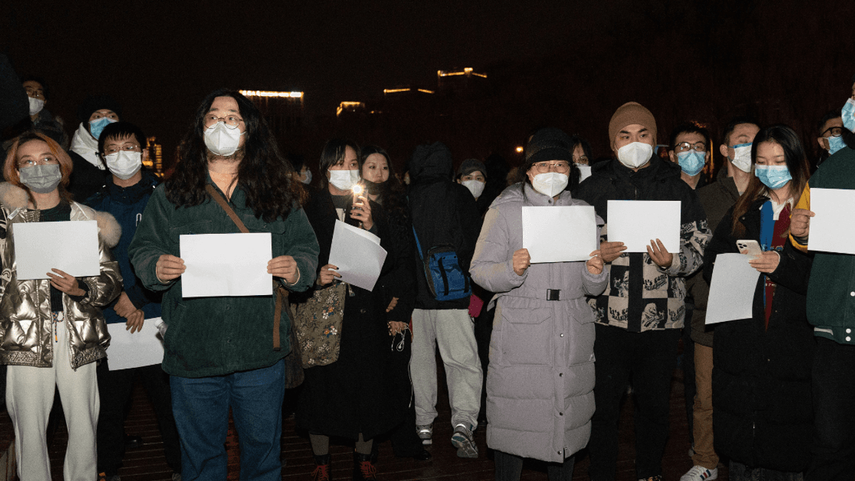 Zero-COVID policy protesters in Beijing, China